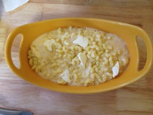 Macaroni and Cheese before baking.