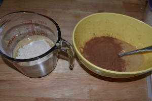 Banana and chocolate batters.