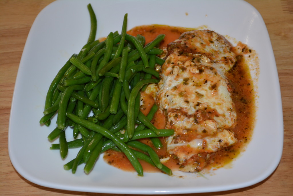 Chicken with a side of extra fine string beans!