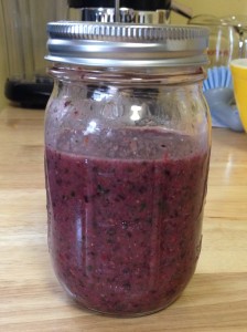 Banana berry flaxseed gluten free smoothie!