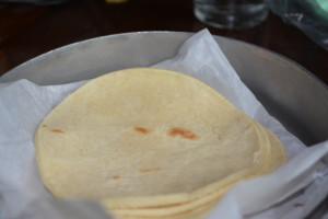 Homemade gluten free corn tortillas.