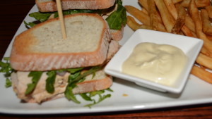 Turkey sandwich with dijon mayo.