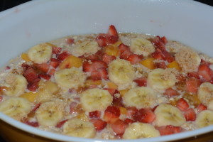 Sprinkle light brown sugar on top before baking.