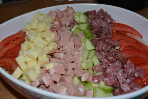 Homemade Gluten Free Carmine's Salad. 