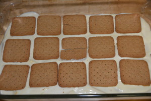 Second layer of gluten free graham crackers.