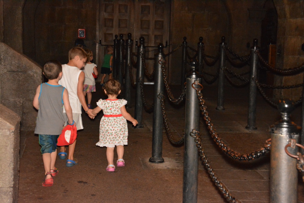 Little ones headed the line to the Pirates of Caribbean.