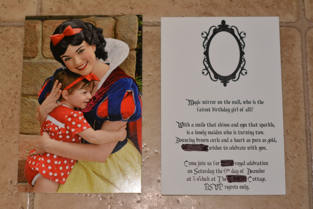 Snow White 2nd Birthday Party Postcard Invitation