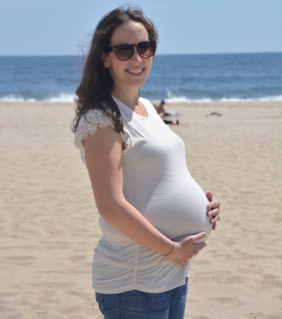 A beautiful spring day at the beach at 31 weeks!